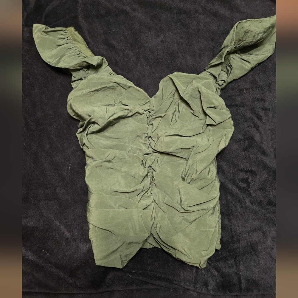 GAP Olive Green Gathered Top